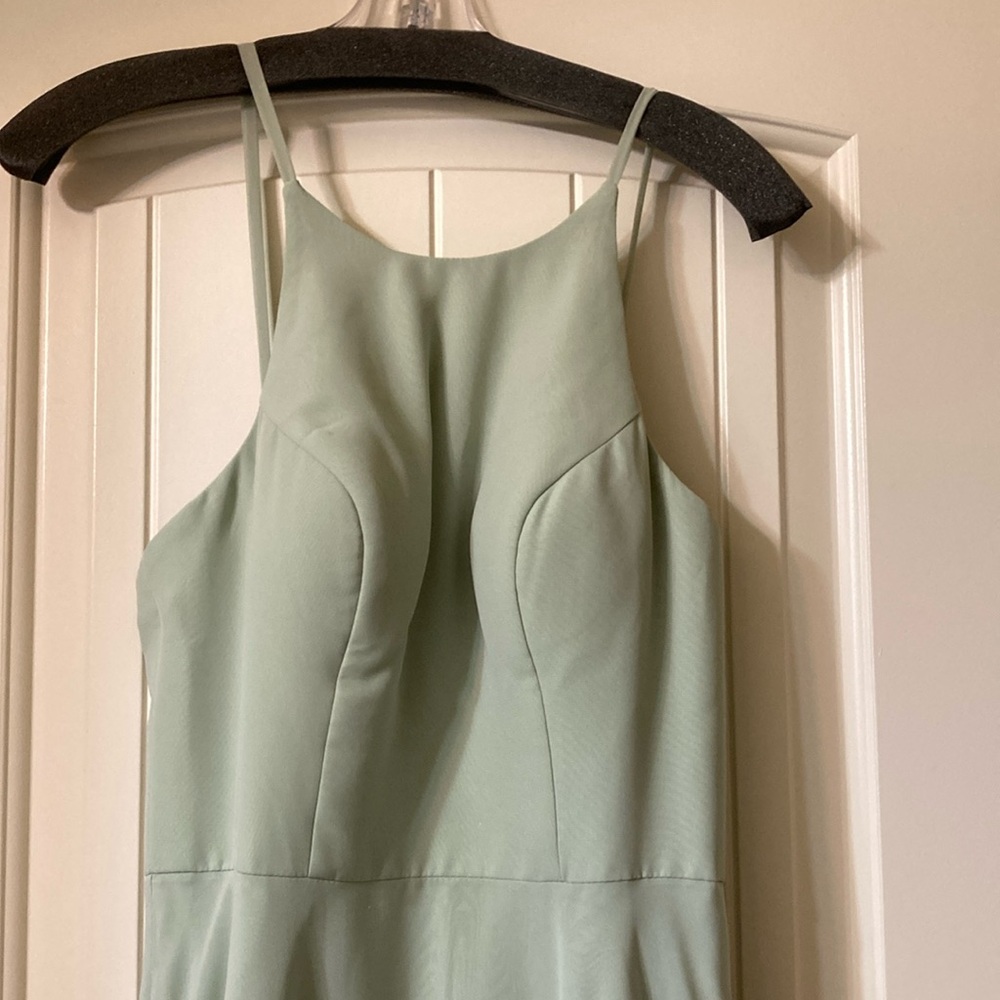 Elegant Mint Green/Celery Green Sleeveless Dress